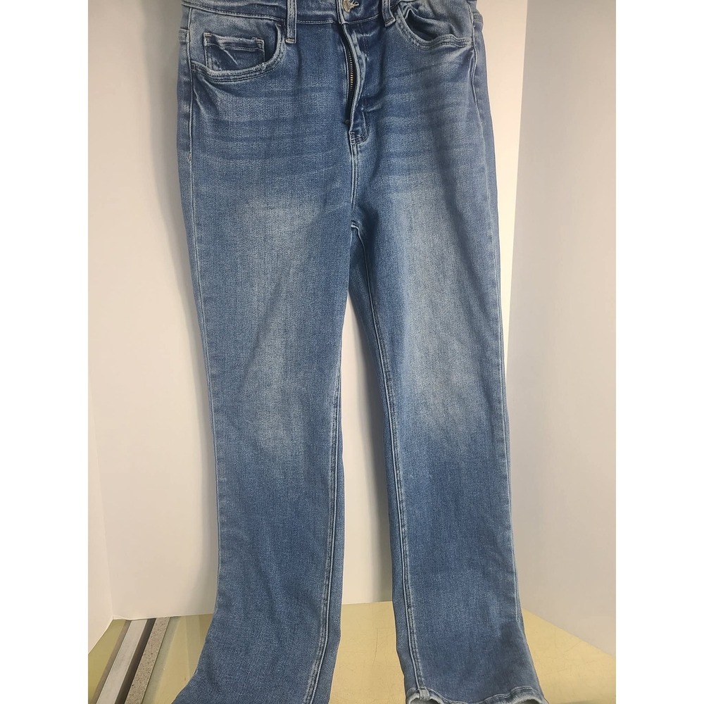 Vervet by Flying Monkey Blue Straight Leg Jeans Medium Wash Whiskered Denim 30